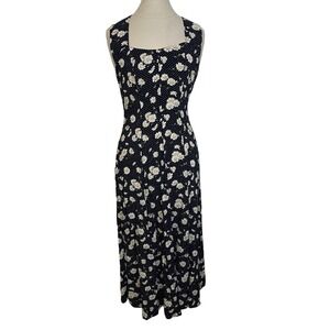 All That Jazz Black Floral Maxi Dress with White Daisies